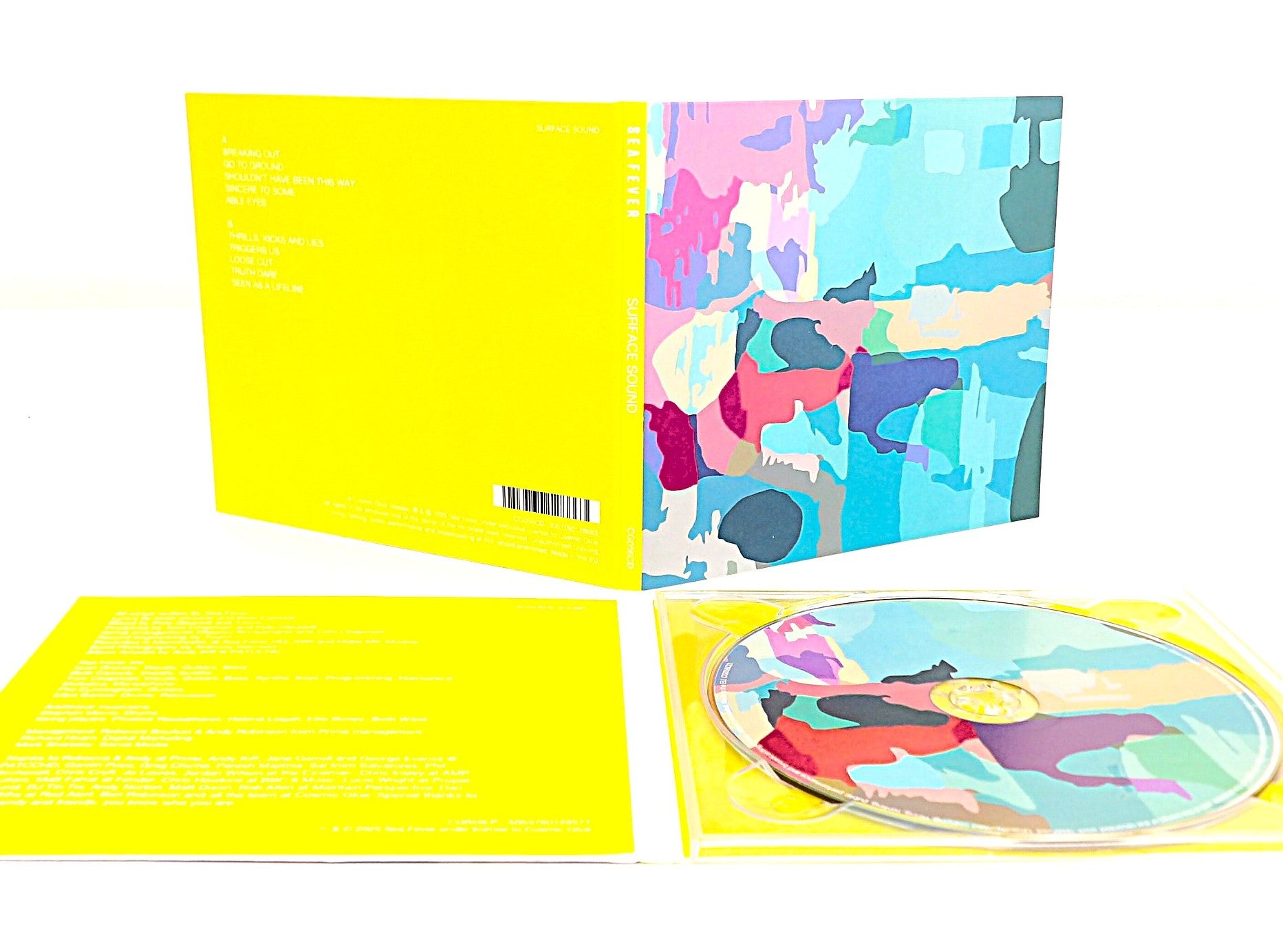 Super vibrant yellow and pastels 4 panel CD digipack by Alpha Duplication