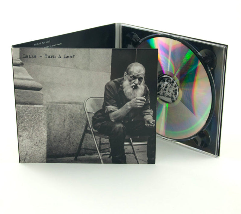 6 panel CD digipack with right hand mounted CD by Alpha Duplication for Laika - Turn A Leaf