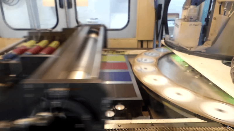 Inside the CD lithographic printer at Alpha Duplication
