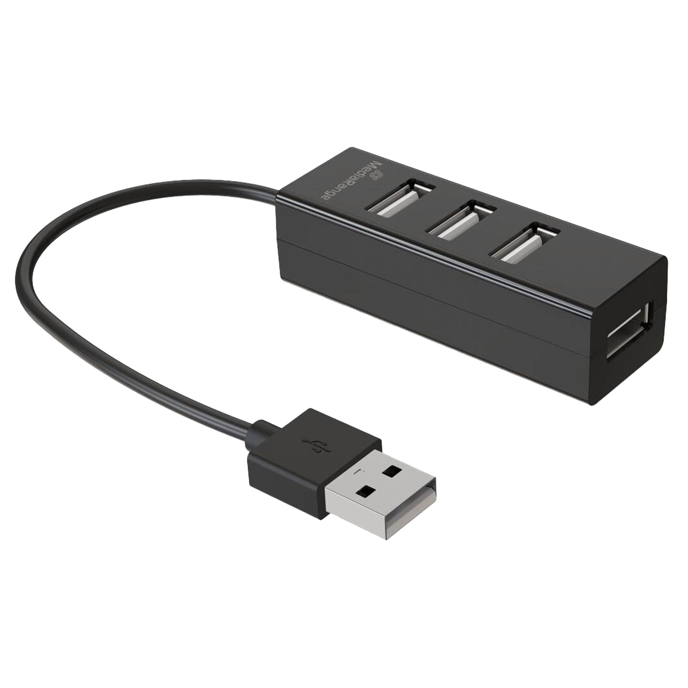 MRCS502 MediaRange USB 2.0 hub 1:4, bus-powered, black