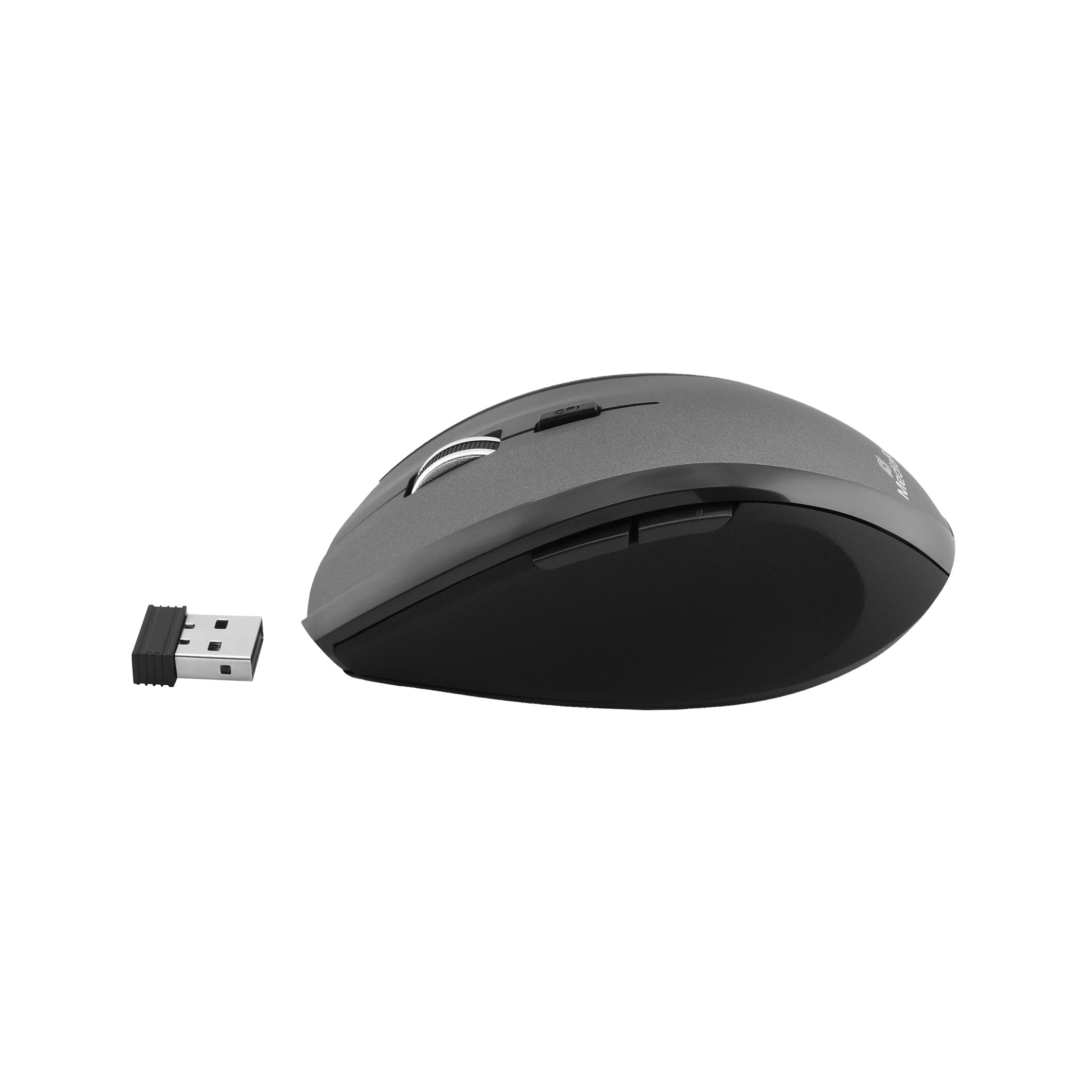 MROS203 MediaRange Optical 6-Button Wireless Mouse with Scroll-Wheel, DPIand Thumb Buttons, 1.000 - 1.600 dpi, for Right-Handers, Grey/Black