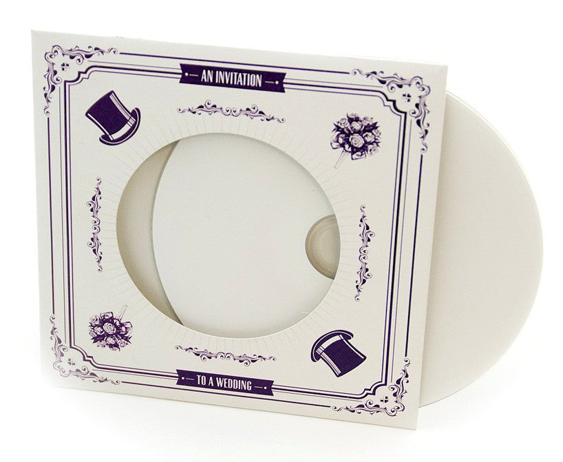 Vinyl Style CD wallet with base White CD by Alpha Duplication