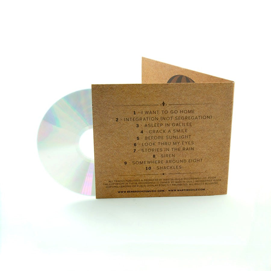 Ben Brookes 4 Panel Kraft CD Digisleeve packaging from Alpha Duplication rear view