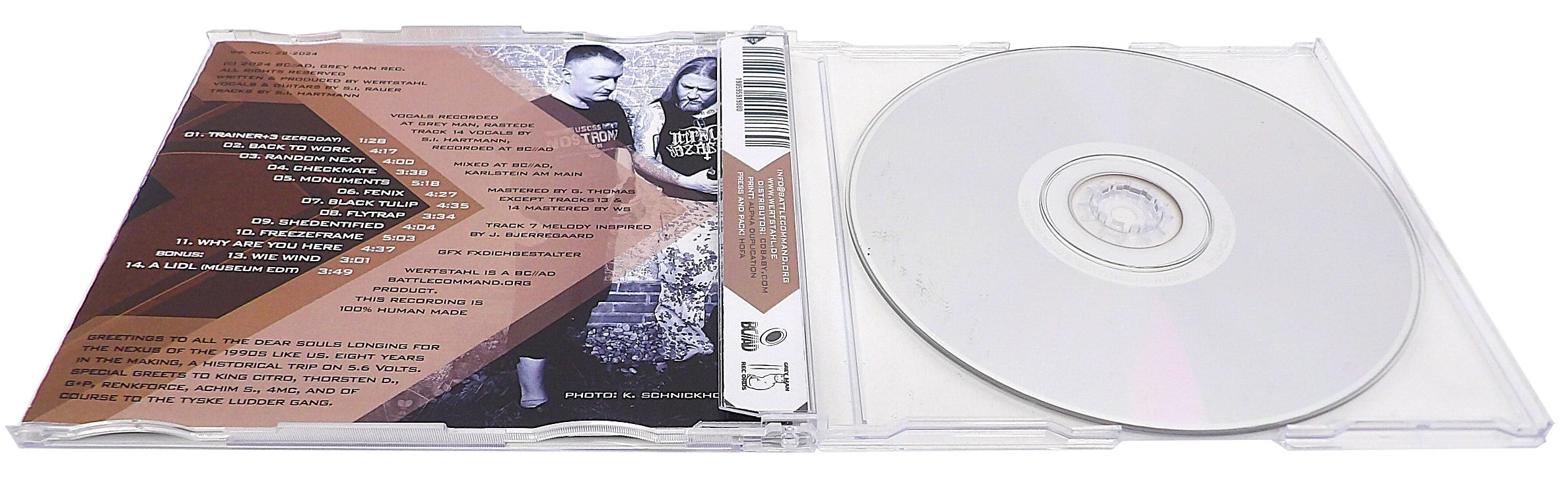 Inside of a CD Maxi Single Case manufactured by Alpha Duplication with  Printed Replicated CDs